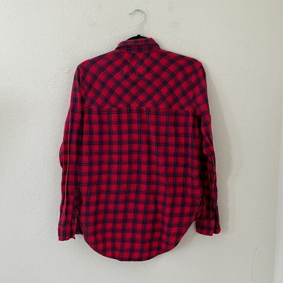 Abercrombie & Fitch Red Plaid Button Down Flannel Shirt Medium - Picture 4 of 11